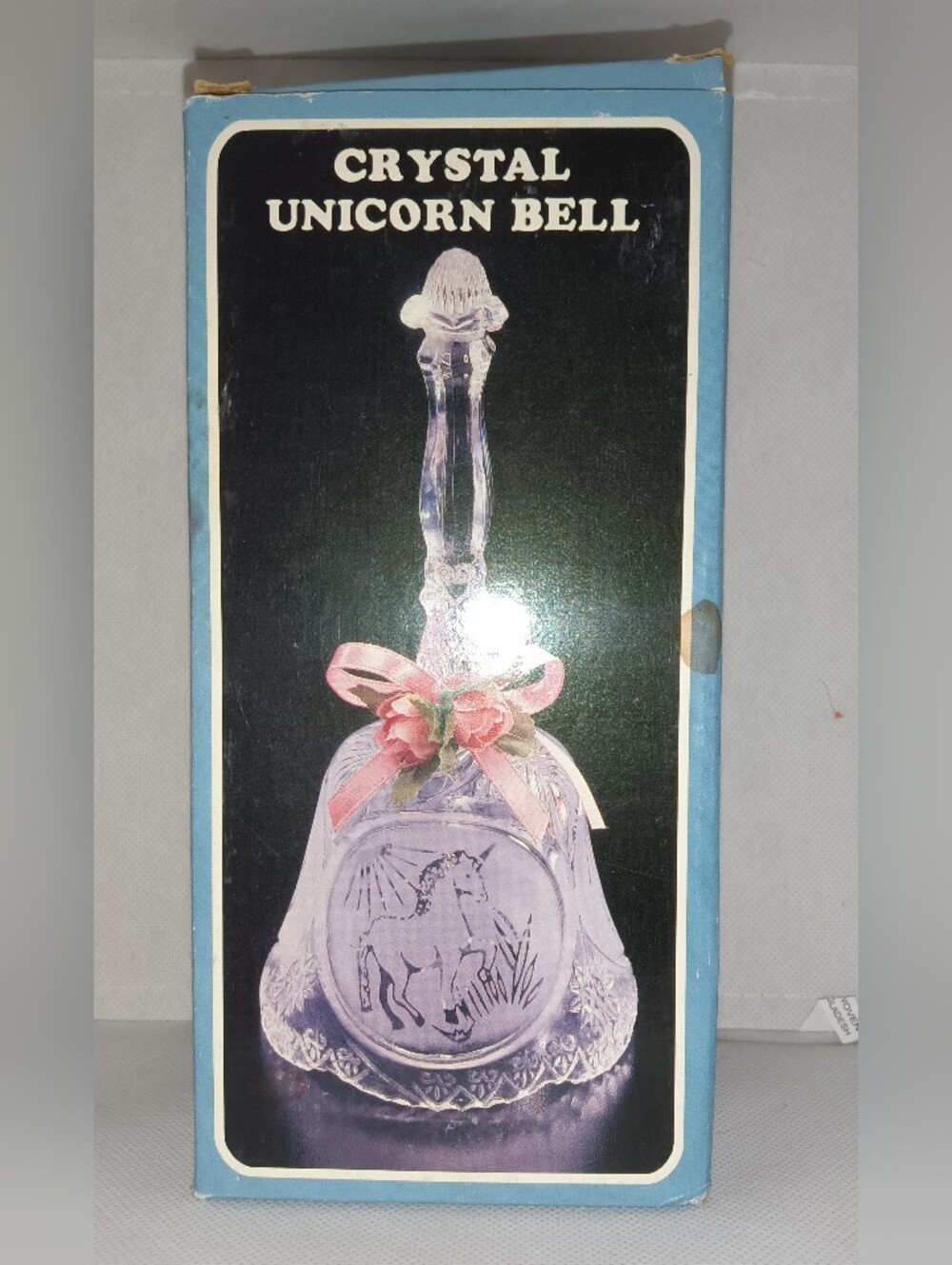 Crystal Unicorn Bell with Pink Ribbon